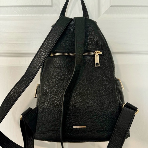 Rebecca Minkoff large Julian black pebble leather backpack with gold hardware - Picture 7 of 9